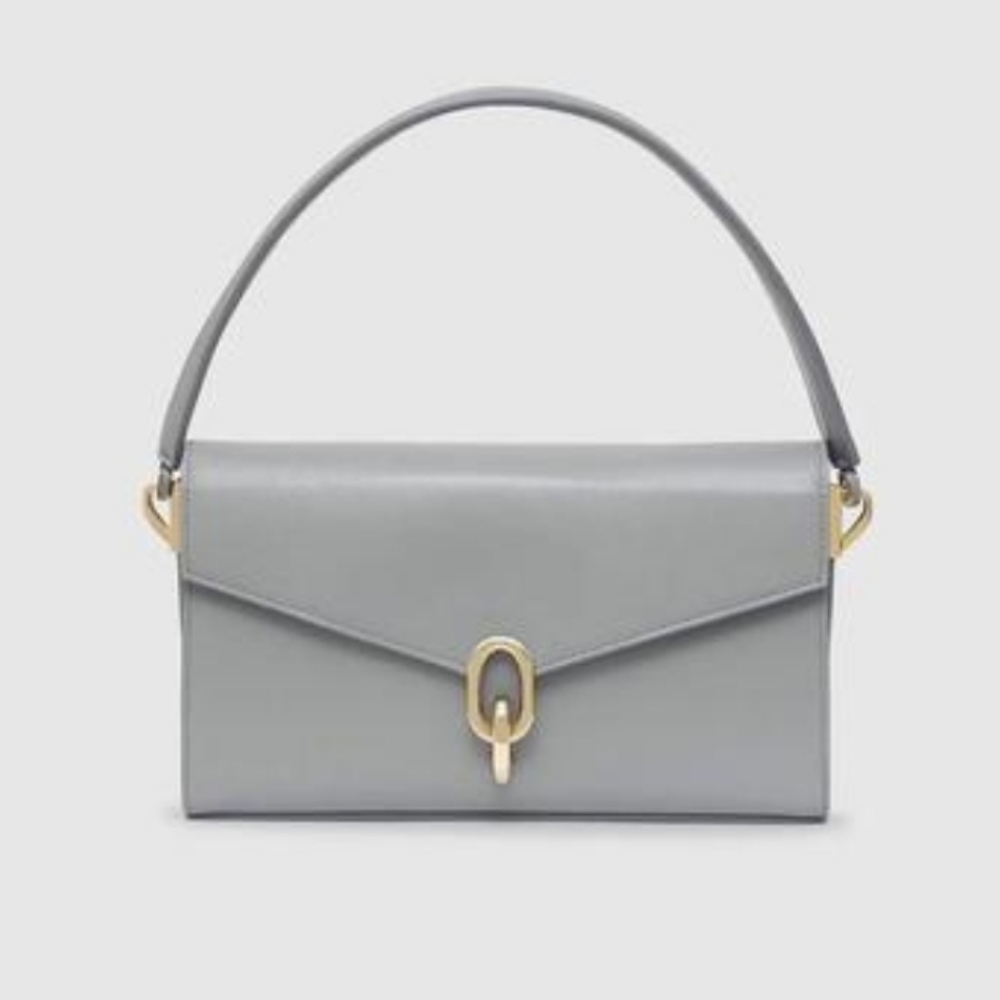 Anine Bing Colette Bag In Gray Saffiano